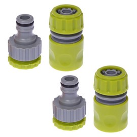 Tap Adapter, Tap Connection Kit, 1/2 and 3/4 Inch Garden Hose Connector, Plastic Tap Connector, Hose Connector, 2-in-1 Garden Screw Thread Tap Connector