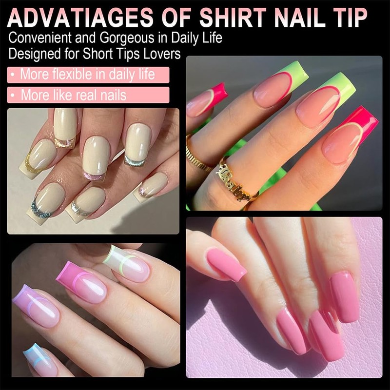 FFWTPY Pack of 600 Artificial Nails Fake Nails Tips, 500