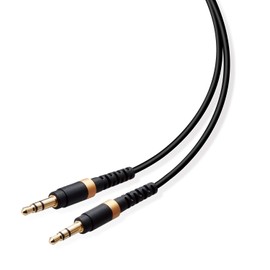 Elecom AX-35MS10BK Audio Cable, 3.3 ft (1 m), Auxiliary 3.5 Male to φ3.5 Male, Heavy Duty, Slim Cable, Black