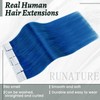 RUNATURE Real Hair Extensions Tape Blue 35 cm Real Hair
