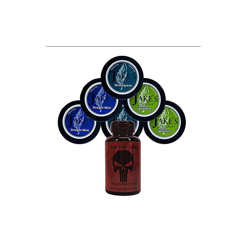 Jakes Mint Chew- Straight Mint, Wintergreen, Spearmint - 6 Can