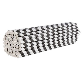 Pantryware Essentials 10.25" Black/Red Spiral Mix Straw Wrapped - 100ct