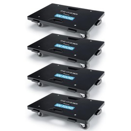 Nellyke Furniture Dolly, 4 Pack Dollies with Wheels,16'' X10'' Small Flat Dolly with 500LBS Large Capacity, Furniture Movers with Wheels Heavy Duty, Connectable and Portable, Black