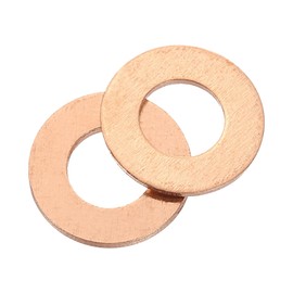 uxcell M8 Flat Washer, 16 Pcs Copper Ring Flat Washers 16mm OD 1mm Thick Metal Sealing Gasket Ring for Screws Bolts Nuts