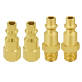 Joywayus 2PCS 1/8" NPT Male + 2PCS 1/8" NPT Female Industrial Air Hose Quick Connect Air Plug Fittings