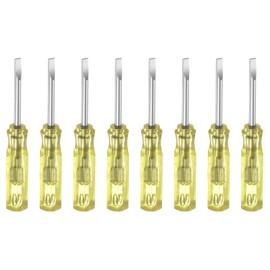 HARFINGTON 8Pcs SL2.0 Mini Slotted Screwdriver 2mm Magnetic Flat Head 45mm Length for Small Appliances Repairs, Yellow