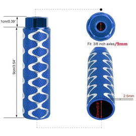 ZONSUSE 2 x Universal Bike Pegs, Non-Slip Bicycle Peg for Mountain Bikes, Aluminium Alloy Bike Foot Pegs, Kids, Adults, BMX Foot Pedal/Peg Made of Aluminium Alloy, Non-Slip (Blue)