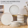 E-far Stoneware Dinnerware Sets, 18-Pieces Modern Plates and Bowls Sets,