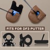 Golf Mallet Putter Cover Headcover, Magnetic Closure Premium Leather Birdie