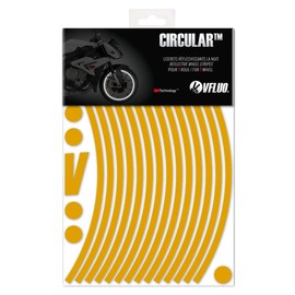 VFLUO - Reflective Motorcycle Wheel Rim Sticker Kit for 1 Wheel 3M™ Technology™ 360° Circle - High Visibility from Side - Discreet and Design - Easy Installation