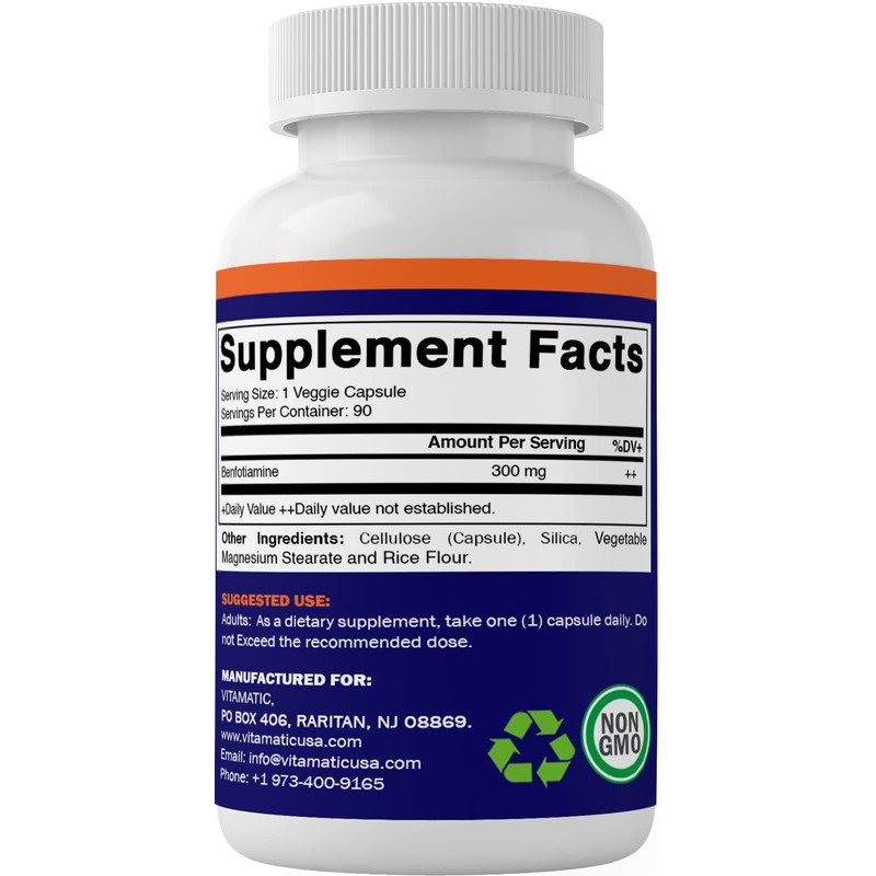 Vitamatic Benfotiamine 300 mg 90 Vegetarian Capsules - Also Called