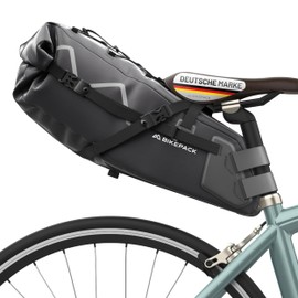 BIKEPACK Saddle Bags for Bicycle - Bikepacking Bags - Bicycle Bag Saddle - Gravel Bike Road Bike Saddle Bag 15L - Bicycle Bag without Pannier Rack - Gravel Bike Accessories - 100% Waterproof