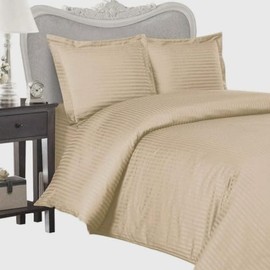 Texonic Duvet Cover Set with 3 Pieces, 1000 Thread Count, 100% Egyptian Cotton, Premium and Breathable with Zipper Closure (King Size, Beige)