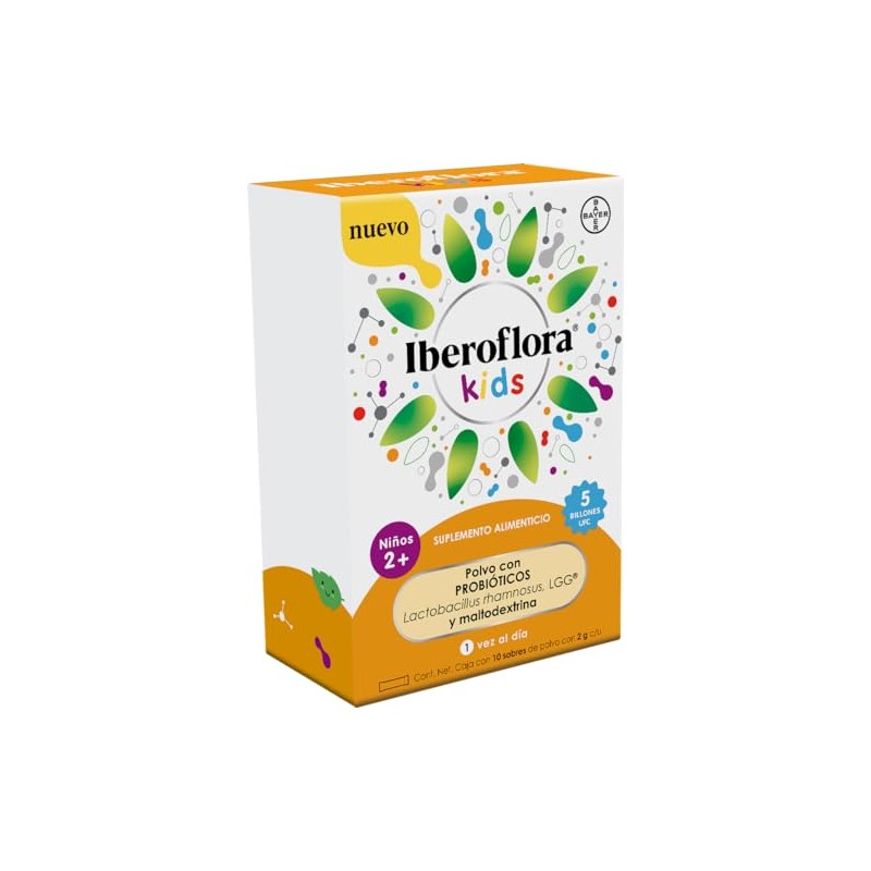 Iberoflora Kids. Suplemento alimenticio con PROBITICOS y maltodextrina, Lactobacillus rhamnosus