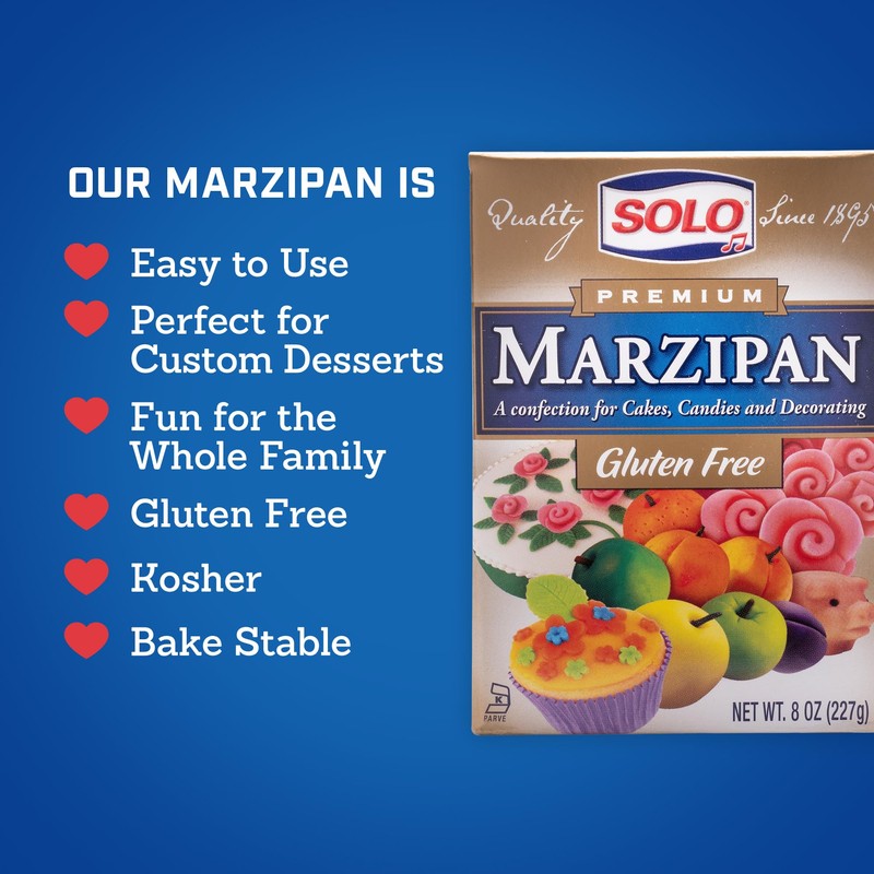 SOLO Marzipan, 8oz (Pack of 12) | Gluten-Free, Kosher Certified