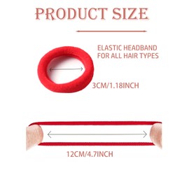 50 Piece Red Hairbands with 30 Piece Red Hairpins, Wsimily Hair Accessories Snap Clips Elastics Bobbles Hair Ties Bands for Ponytails, Elastic Rubber Bands Ponytail Holders for Childs Girls Women