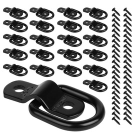 JCHL D Rings Tie Down Anchors Hooks for Trailer Truck Bed Bracket Enclosed Points Pickup Camper Surface Mount D-Ring Heavy Duty 1/4" 2400 Pound Capacity (22-Pack)
