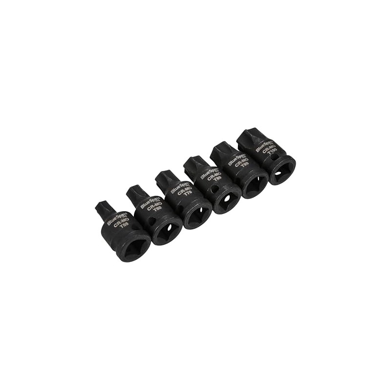 Blue Spot Tools 6 PCE 1/2" Impact Torx Bits (T55-T100)