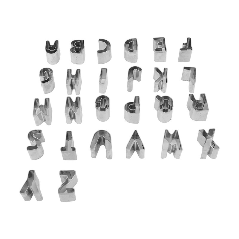 26Pcs Stainless Steel Alphabet Letter Cookie Cutters for Baking DIY,