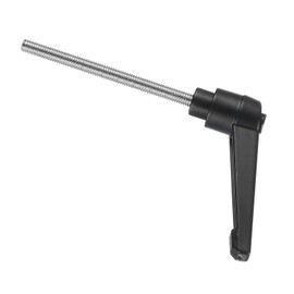 sourcing map 2pcs Adjustable Clamping Lever Handle M5 x 55mm Metric 304 Stainless Steel Male Threaded Stud Hand Knobs Push Button Ratchet Rotating Screw Handles Bolts with Locking Lever Black