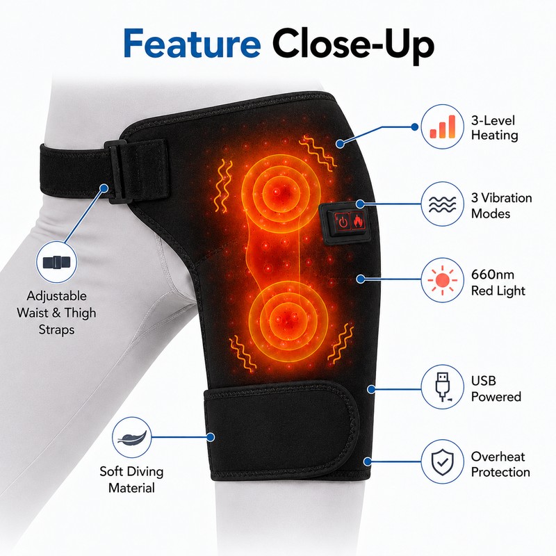 Electric Heated Hip Wrap for Daily Comfort – 3 Heat
