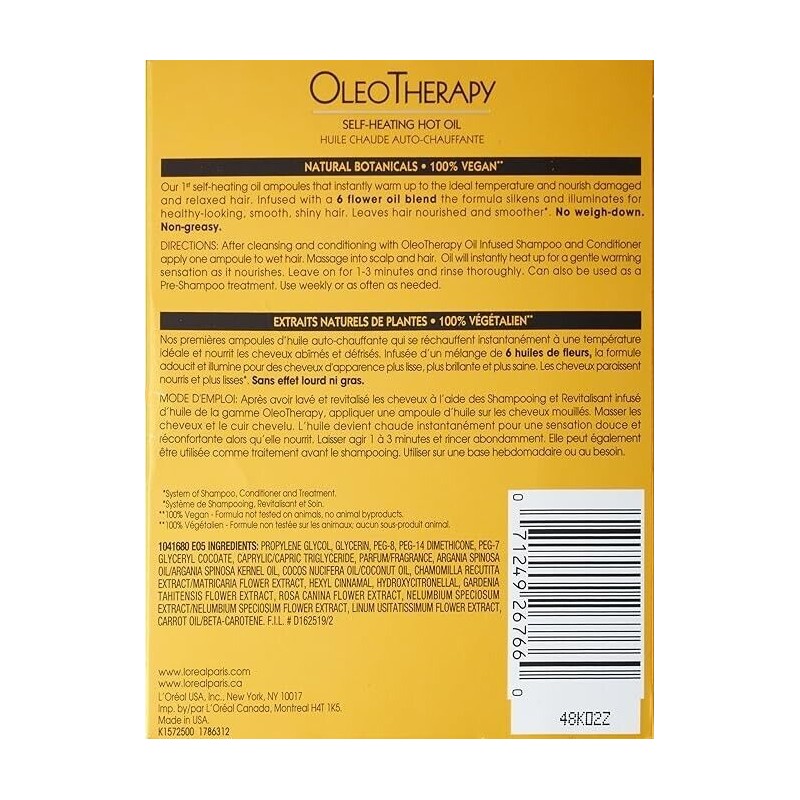 L'Oréal L'oreal OleoTherapy Self Heating Hot Oil 4 Tubes (YOU