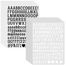 15 Blatt White Letter Stickers Buchstaben Zahlen Aufkleber Kit Buchstaben Aufkleber Selbstklebend Wasserfeste Vinyl Alphabet Nummer Sticker für Scrapbook Grußkarte Aufkleben zur Dekoration