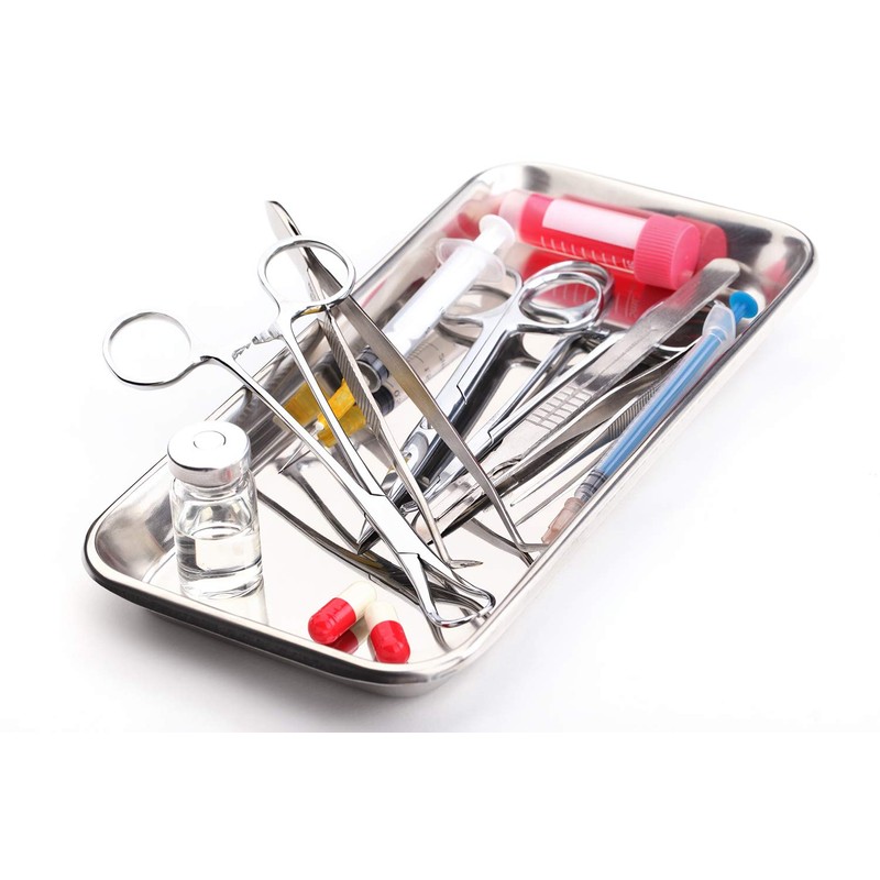 3 Pack Professional Medical Surgical Stainless Steel Dental Procedure Tray