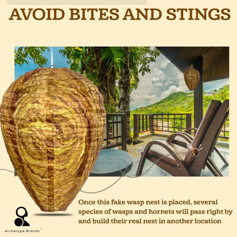 ARCHETYPE BRANDS Wasp Nest Decoy - Natural Wasp Repellent -