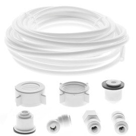 SPARES2GO Water Supply Pipe Tube + Fridge Connector Kit for LG American Style Double Fridge/Refrigerator (1/4" Pipe)