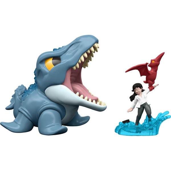 Mattel Jurassic World Bite Club Mosasaurus Figure with Small Zara