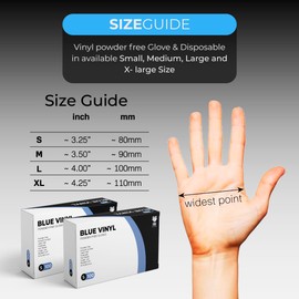 eatasty Disposable Gloves, Size S, Pack of 200, Blue Vinyl Gloves, Powder Free, Latex Free, Comfortable Fit, Suitable for Food Handling, Cleaning, Hairdressing & Multi-Purpose Use