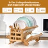 NOVAYEAH Bmaboo Dish Drying Rack for Kitchen Counter 3-Tier Collapsible