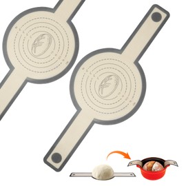 Silicone Bread Sling for Dutch Oven, Non-Stick & Easy Clean Reusable Silicone Bread Baking Mat with Long Handles, 2 Pcs Round Odor-Free Bread Baking Mat Set, Easy to Transfer Sourdough Bread
