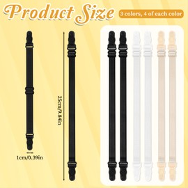 EupHHonycs 12 Pcs Bra Strap Clips Bra Strap Holders for Slipping Elastic Non-Slip Straps Holder Elastic Straps Adjustable Black White Beige
