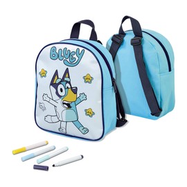 BLUEY COLOUR AND CARRY BACKPACK, INCLUDES 4 PENS, CREATIVE TOY, BLUEY TOY AND ACCESSORIES