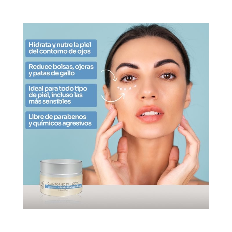 Crema Contorno de Ojos Vitalis Ácido Hialurónico Baba de Caracol