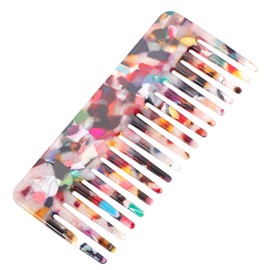 Beaupretty Wide Tooth Comb Tortoise Comb Hair Detangler No Handle Comb Acetate Pocket Hairdressing Comb for Thick Curly Wavy Wet Dry Hair Colorful