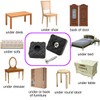 QY 12PCS Black Color Square Shape Rubber Non Slip Non