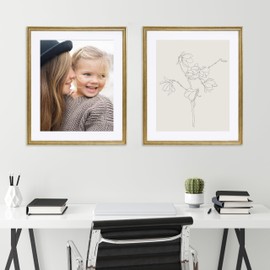 Camden Reed Set of Two 20x24 Inch Luxe Poster Frames Matted to 16x20 Inches, Brass