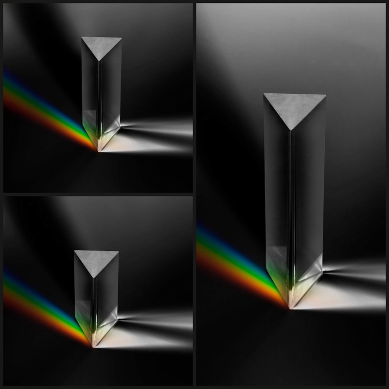 BELLE VOUS K9 Triangle Prism Crystal (Pack of 3) Rainbow