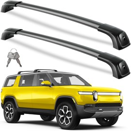 Wonderdriver 330lbs Lockable Roof Rack Cross Bars Compatible with Rivian R1S 2022 2023 2024 2025 2026, Heavy Duty Aluminum Roof Rails Crossbars Cargo Canoe Black Rooftop Cargo Carrier Luggage