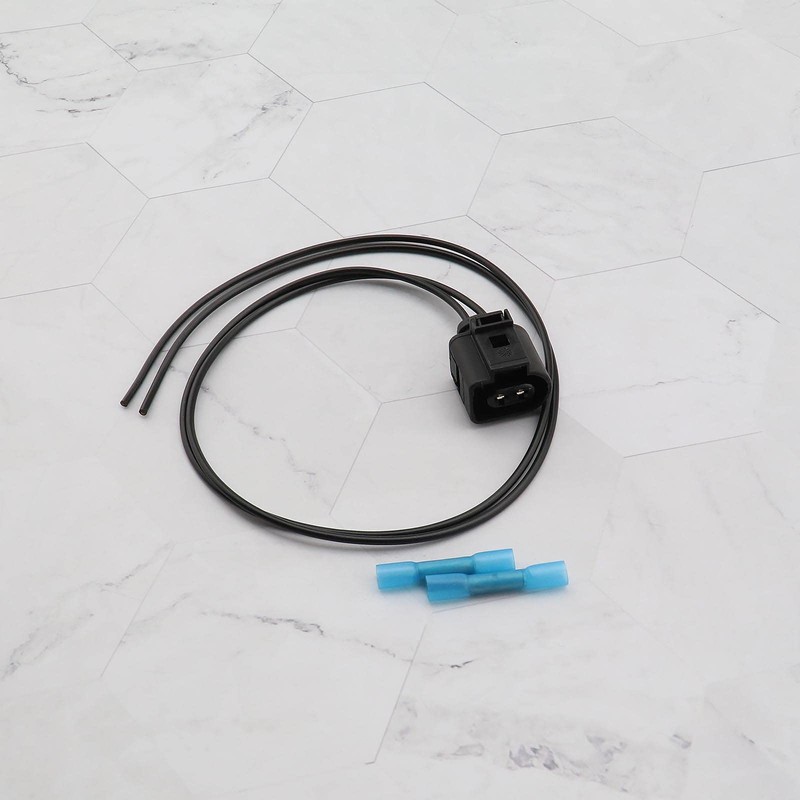 eMagTech Replacement connector headlight wiring harness socket 2-pin 1J0973722 2