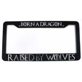 LP Frameworks Game of Thrones "Born a Dragón, Raised by Wolves" 3D Raised License Plate Frame
