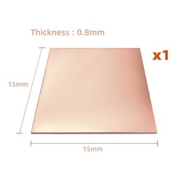 RRRST Pure Copper Sheet 15 x 15 cm, 0.8 mm Thickness, Copper Purity 99.9%, Square Copper Plate for Jewellery, DIY, Craft, Model Painting