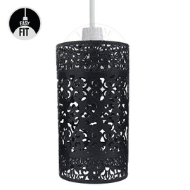 LEDSone Vintage Cage Metal Lampshade, Industrial Metal Cage Light, DIY Ceiling Pendant Lights for Dining Room, Bedroom, Attic, Hallway, etc (Black, Pattern 6)