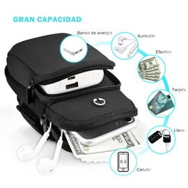 DQST Brazalete Deportivo de Celular 2 Pack,Funda para Teléfono con Brazalete Deportivo para Correr, Bolsa de Brazo Compatible con Teléfono Móvil hasta 6.5 Pulgadas para Gimnasio/Exterior (Negro+Rosa)