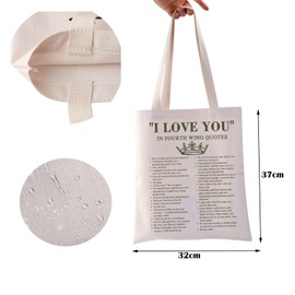 BAUNA Romantasy Booktok Tote Bag Fourth Wing Reusable Grocery Shopping Bag Dragon Rider Handbag (Love You Crown Tote)