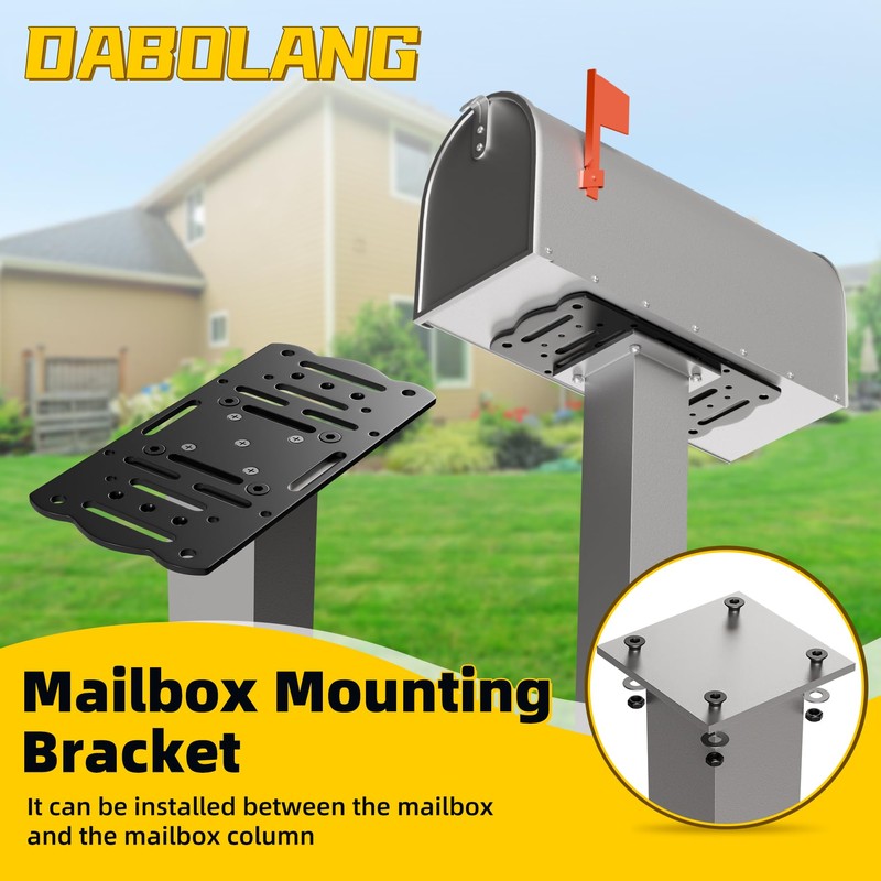 Dabolang Metal Mailbox Mounting Bracket,Post Mount Mailboxes Board,Mailbox Bracket for