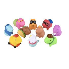 Nikki's Knick Knacks Rubber Capybaras in Costumes - Stress Relief, Fidget Toy, Party Favors, Reward Chest, Treasure Chest, Goodie Bags, Bath Toys - 10 Piece